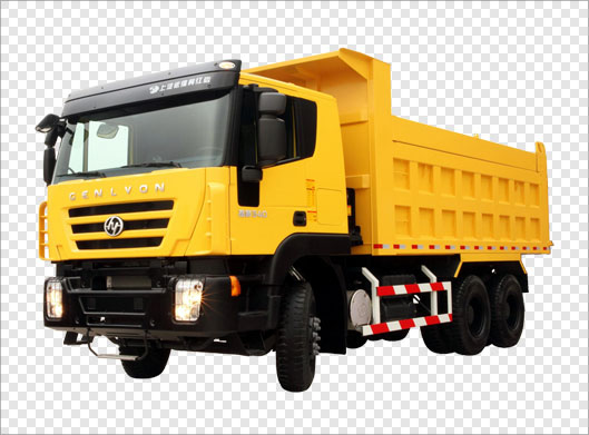فایل png تریلی (کمپرسی) زرد رنگ بصورت دوربری شده
