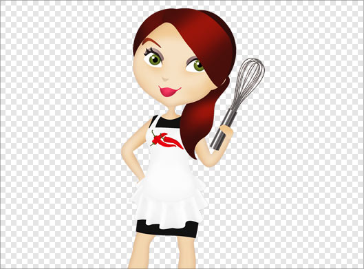 فایل دوربری شده زن و کدبانوی خانه در حال آشپزی با فرمت png
