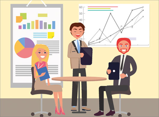 فایل لایه باز بنر کارتونی با موضوع سمینار و تحلیل