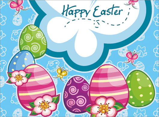 بکگراند گرافیکی با موضوع happy easter با طرح تخم مرغ های رنگی