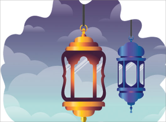 فایل لایه باز گرافیکی فانوس های اسلامی ماه رمضان