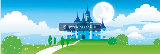 فایل لایه باز طرح کارتونی بکگراند قلعه قدیمی مرموز