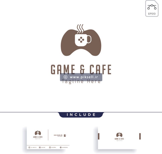 طرح وکتور لوگوی بازی و کافه (Game & Cafe)