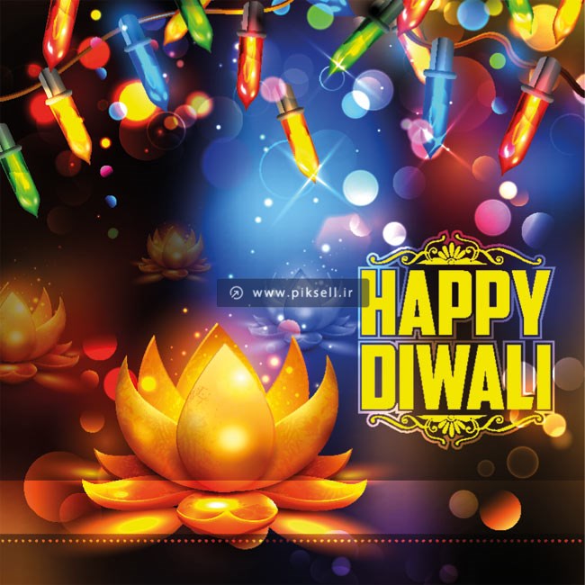 فایل لایه باز بکگراند گرافیکی با طرح Happy Diwali