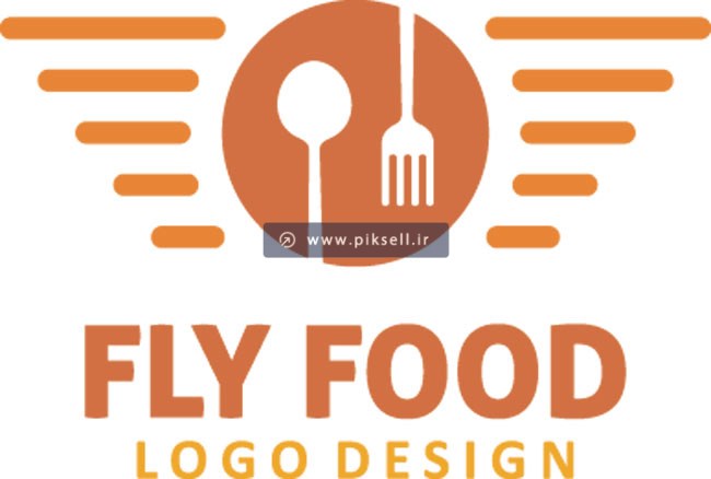 دانلود وکتور با طرح fly food مناسب برای لوگوی رستوران های هواپیمایی