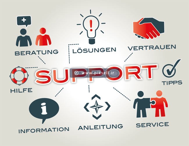 فایل لایه باز وکتور با موضوع پشتیبانی یا support