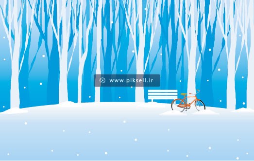 طرح لایه باز بکگراند و منظره برفی کارتونی (eps و ai)