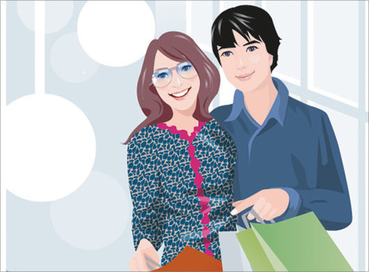 دانلود فایل لایه باز وکتور با طرح دختر و پسر جوان عاشق بعد از خرید