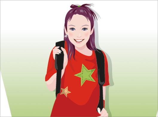 فایل لایه باز گرافیکی دختر جوان دانشجو یا دانش آموز