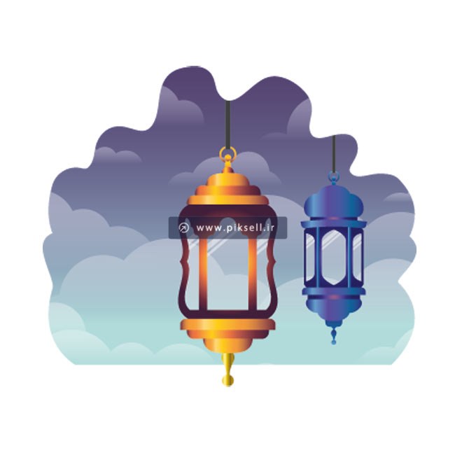 فایل لایه باز گرافیکی فانوس های اسلامی ماه رمضان