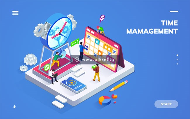 فایل وکتور ایزومتریک با موضوع time management