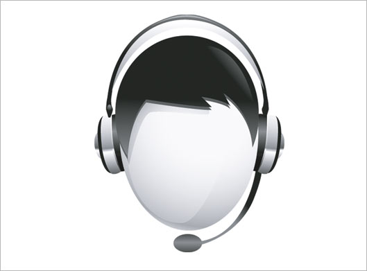 دانلود کاراکتر و آیکون آدمک پشتیبان و هدفون در گوش