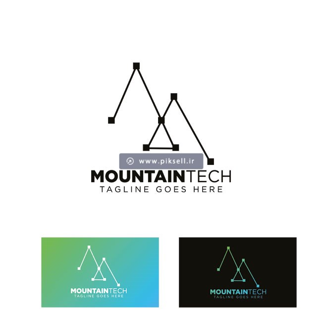 دانلود وکتور لوگوی خطی کوه و دانش یا Mountain Tech