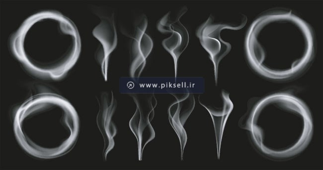 فایل وکتور لایه باز بکگراند سیاه و افکت های دودی شکل