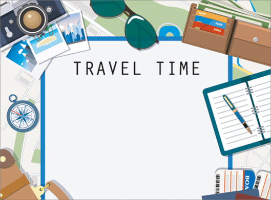 وکتور طرح لایه باز بنر با موضوع زمان سفر یا Travel Time