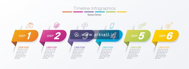 فایل وکتور لایه باز طرح بکگراند اینفوگرافیک با موضوع timeline