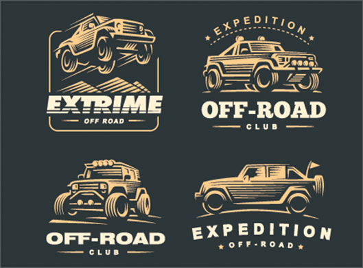 دانلود وکتور مجموعه لوگوهای آفرود (Off Road) ، Extrime و Expedition