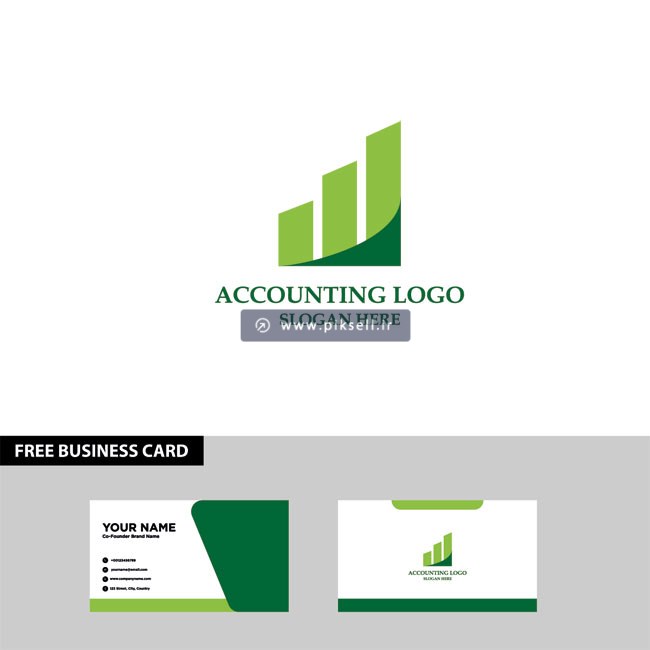 دانلود طرح لایه باز وکتور لوگوی نموداری سبز یا accounting logo