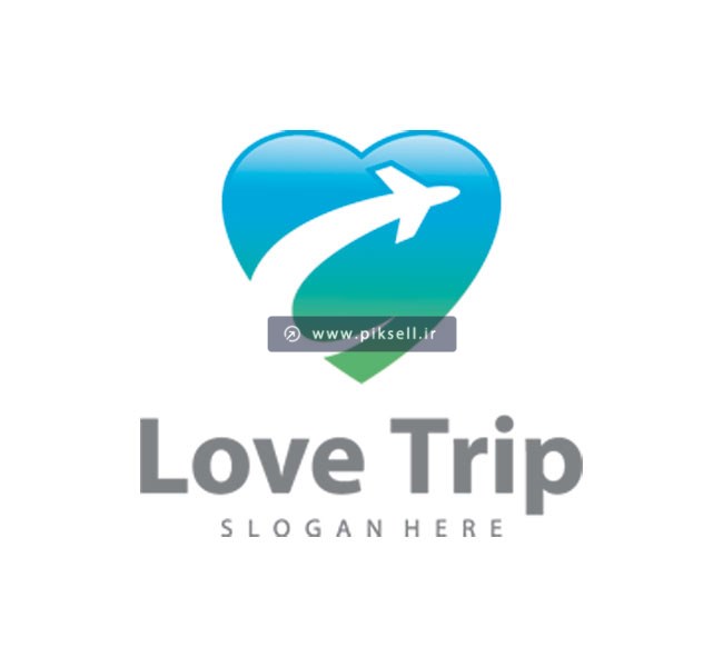 فایل وکتور لایه باز لوگوی love trip یا عشق به سفر