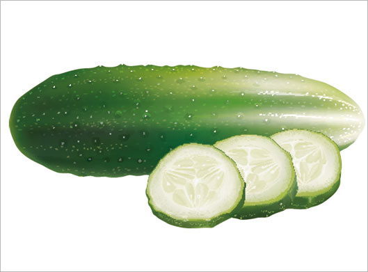 وکتور لایه باز طرح کارتونی و گرافیکی خیار سبز