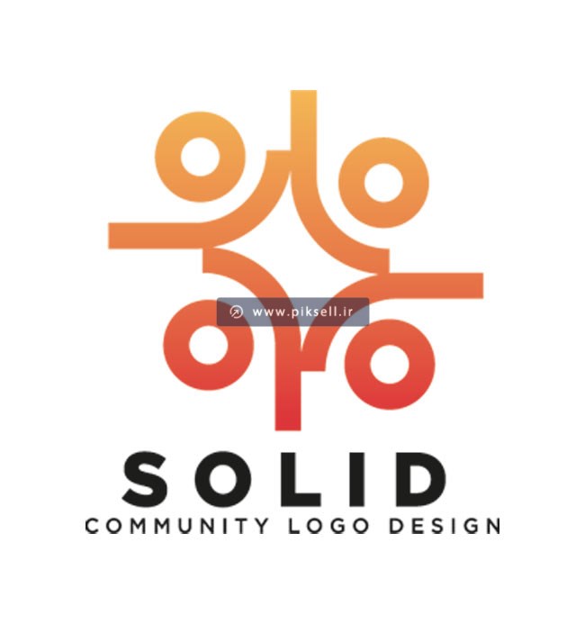فایل وکتور لایه باز لوگوی Solid با نماد چهار انسان