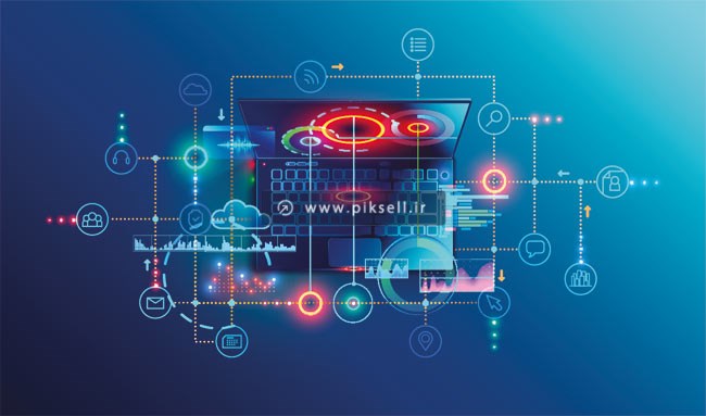 فایل وکتور دیجیتالی و مدرن ، الکترونیک و برق