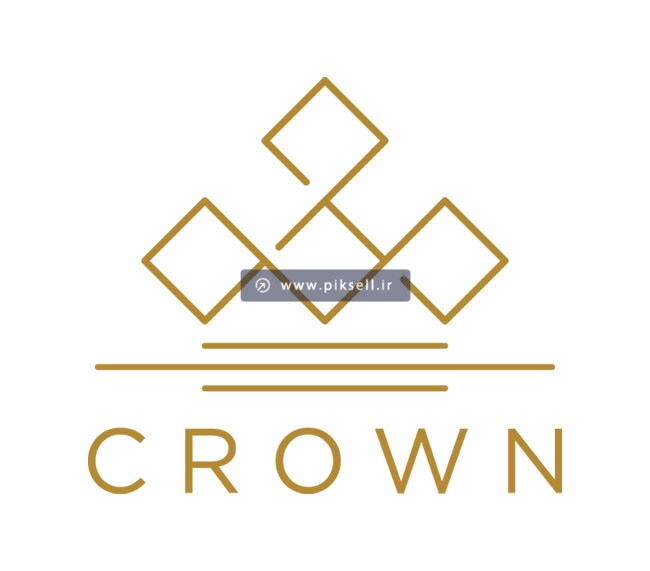 فایل وکتور لایه باز لوگوی خطی تاج و crown