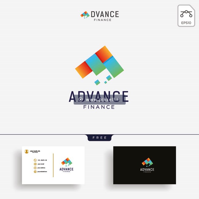 فایل لایه باز وکتور لوگوی انتزاغی Advance Finance