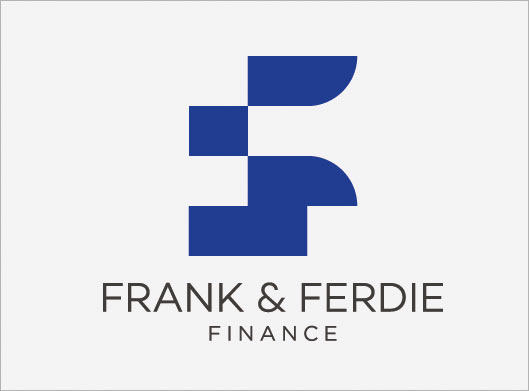 طرح وکتور لوگوی حرف F انگلیسی با مفهوم Frank & Ferdie