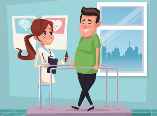 فایل گرافیکی وکتور پسر توانخواه و معلول در حال تمرین