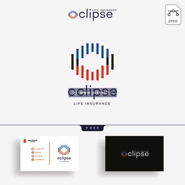 طرح وکتور لایه باز لوگوی حرف o با مفهوم Oclipse