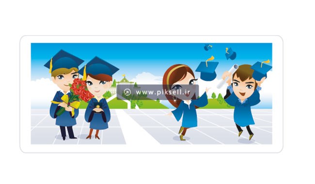 فایل لایه باز وکتور بنر گرافیکی دانشجویان فارغ التحصیل شده