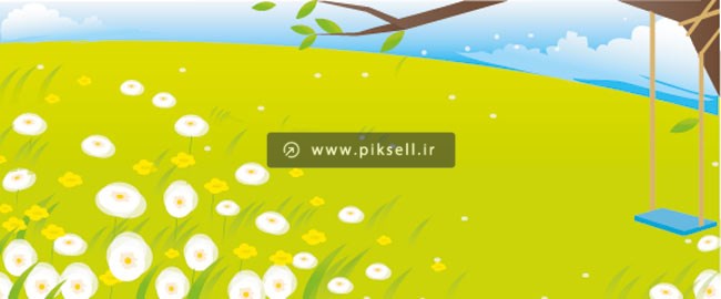 طرح وکتور کارتونی دشت سبز و تاپ بازی