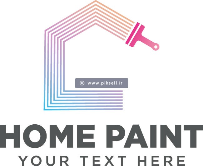 فایل لایه باز لوگوی Home Paint یا رنگ آمیزی خانه