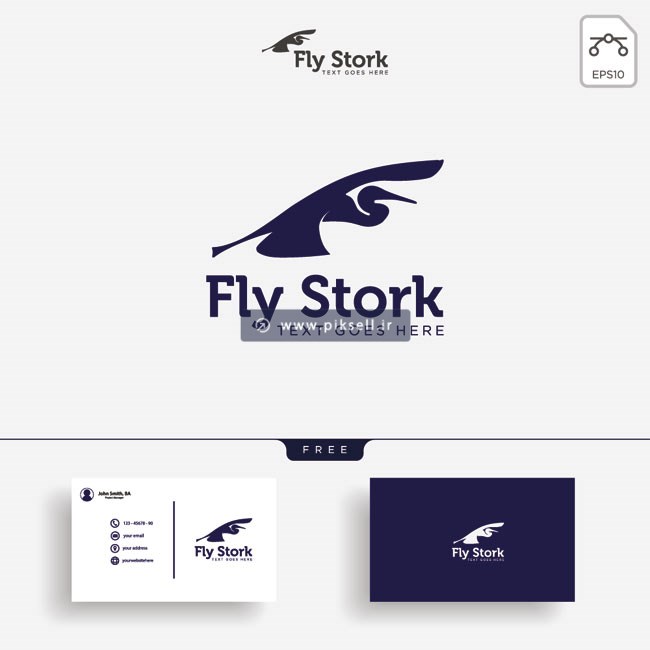 طرح وکتور با المان لک لک در حال پرواز یا Fly Stork