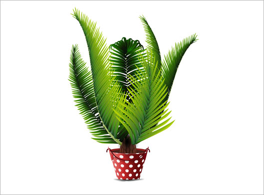 وکتور با طرح درختچه سرخس (درخت آپارتمانی)