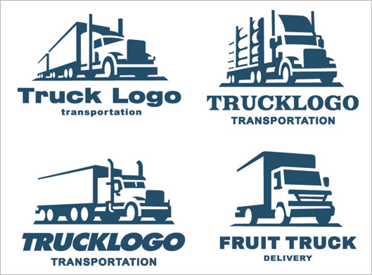 وکتور مجموعه لوگوی لایه باز truck یا کامیون و ترانزیت