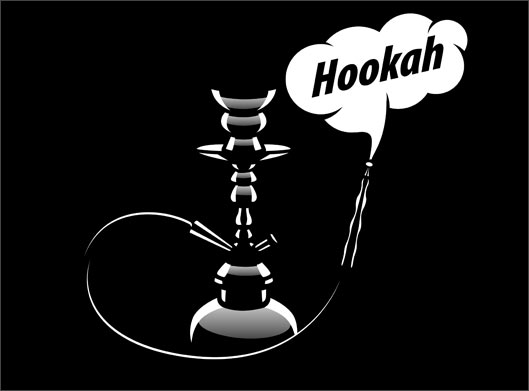 فایل لایه باز وکتور طرح سیاه و سفید قلیان و hookah