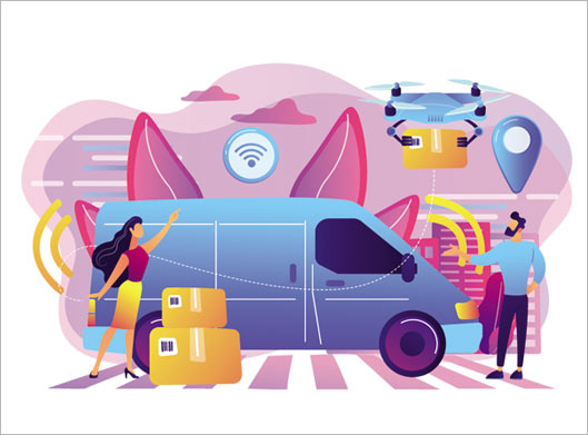 فایل گرافیکی لایه باز با مفهوم حمل و نقل و delivery و جابجای اثاث