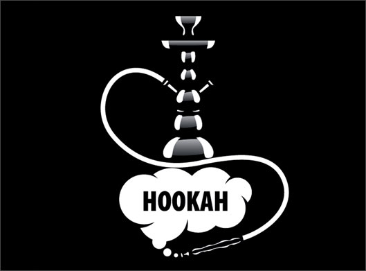فایل لایه باز وکتور طرح لوگوی قلیان سیاه و سفید با فرمت های eps و ai