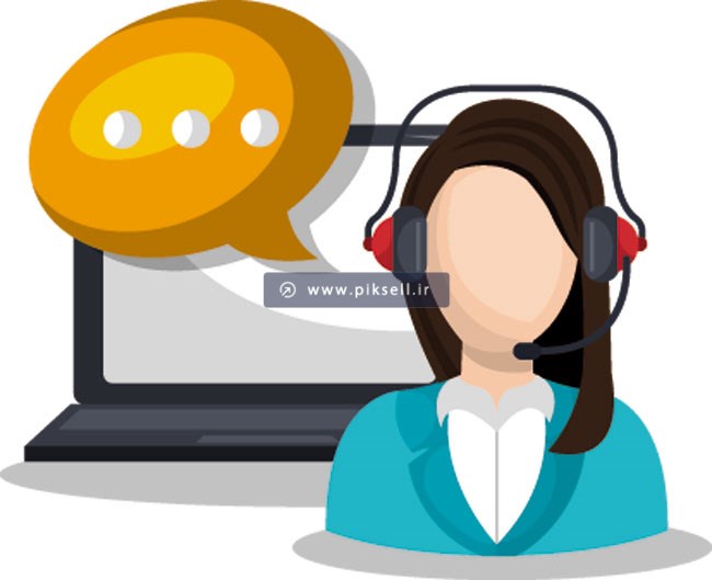 دانلود وکتور لایه باز کاراکتر گرافیکی زن و پشتیبانی و چت با فرمتهای eps و ai