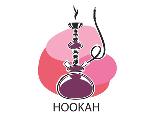 دانلود فایل وکتور طرح گرافیکی و کارتونی hookah یا قلیان صورتی