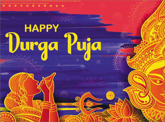 طرح لایه باز بکگراند هندی جشن دورگا پوجا (durga puja)
