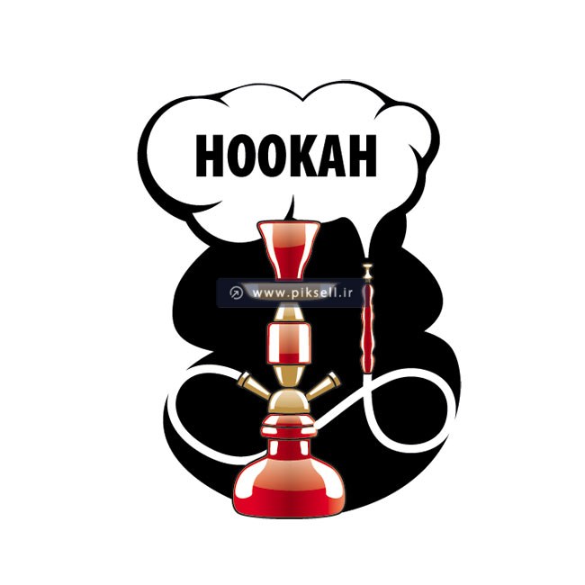 فایل وکتور لایه باز نماد و لوگوی قلیان یا hookah