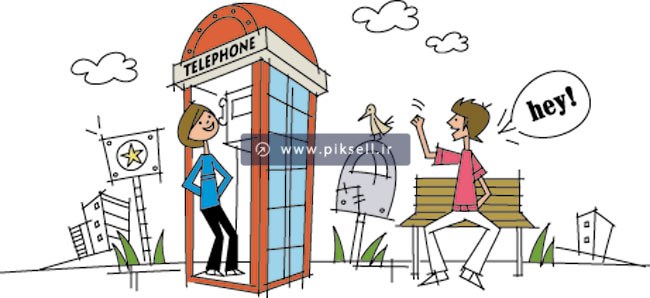 وکتور طرح گرافیکی و کارتونی جوانان شاد در پارک