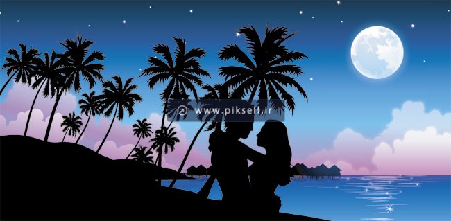 دانلود فایل لای ه باز وکتور با طرح ساحل و زن و شوهر عاشق