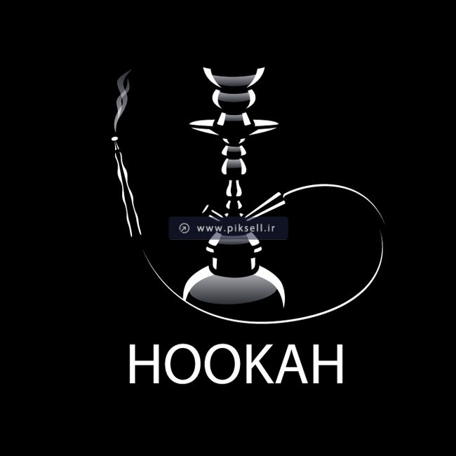 فایل لایه باز نماد و لوگوی سیاه و سفید قلیان