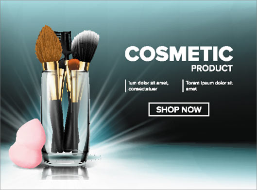 وکتور لایه باز بنر تبلیغاتی با موضوع آرایش و زیبایی یا cosmetic