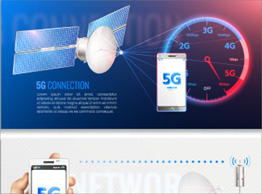 وکتور لایه باز بنر با موضوع شبکه 5g اینترنت و ماهواره با فرمتهای eps و ai