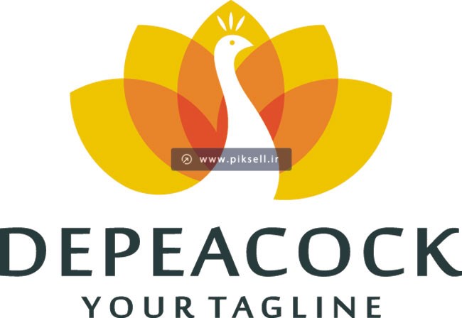 طرح لایه باز وکتور طاووس نارنجی یا Depeacock